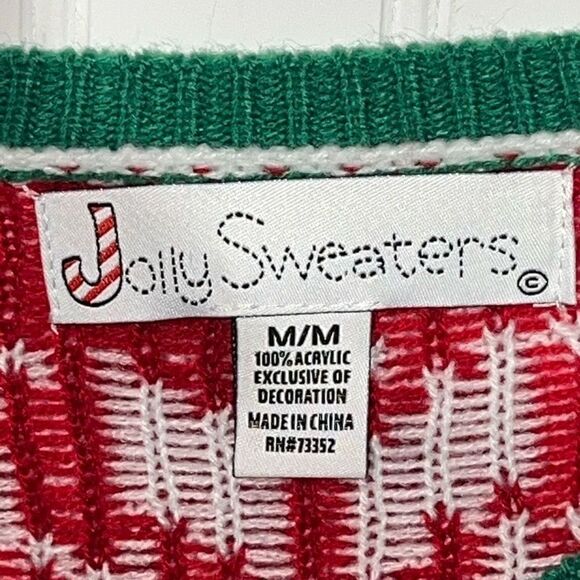 Jolly Sweaters Santa Sweater Women’s Medium Red Green Blue Holiday Ugly Sweater - Picture 8 of 13